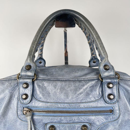 Genuine Pre-Owned Balenciaga Hand and shoulder bag 2-way leather blue