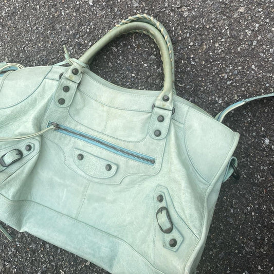 Genuine Pre-Owned balenciaga city part time y2k mint green back