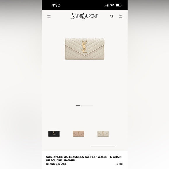 Authentic Preowned Pink YSL cassandre wallet on chain