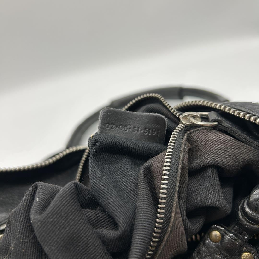 Rare Chloe Paddington Hand Bag Leather Black Padlock Key Used