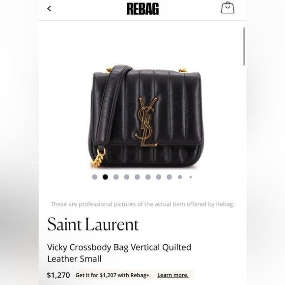 Authentic Preowned Saint Laurent Vicky Black Quilted Monogram Wallet