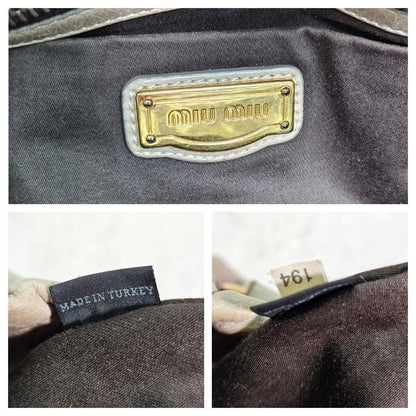 Genuine Pre-Owned MIU MIU leather shoulder bag 2-way Vittero Luxe beige