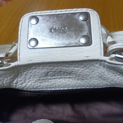 Genuine Preowned Chloe Paddington leather handbag tote white