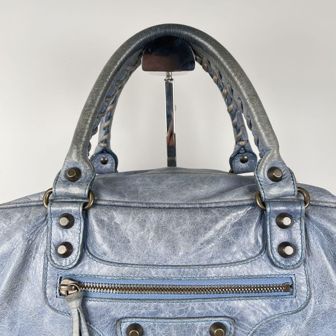 Genuine Pre-Owned Balenciaga Hand and shoulder bag 2-way leather blue
