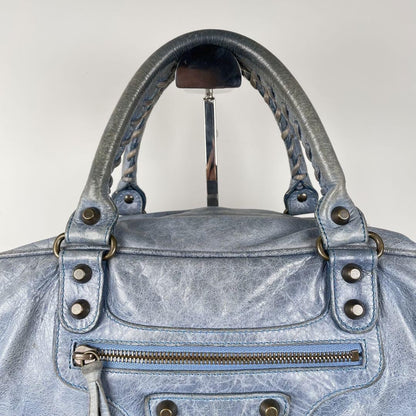 Genuine Pre-Owned Balenciaga Hand and shoulder bag 2-way leather blue