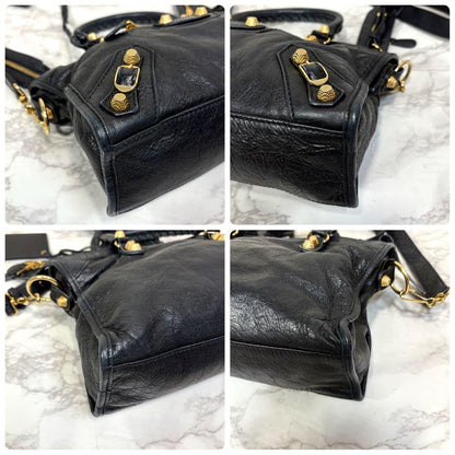 Genuine Pre-Owned Beautiful BALENCIAGA Giant City 2way Bag Black