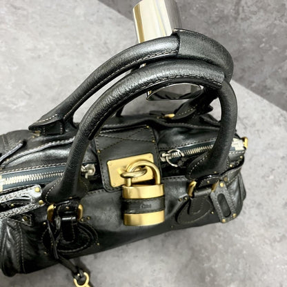 Genuine Pre-Owned Beautiful Chloe Paddington handbag padlock metallic gray