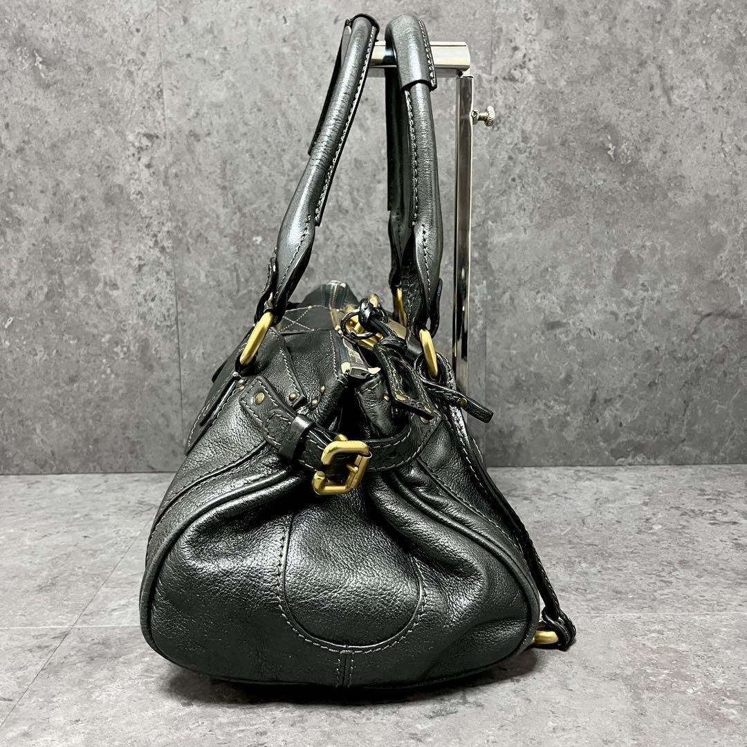 Genuine Pre-Owned Beautiful Chloe Paddington handbag padlock metallic gray