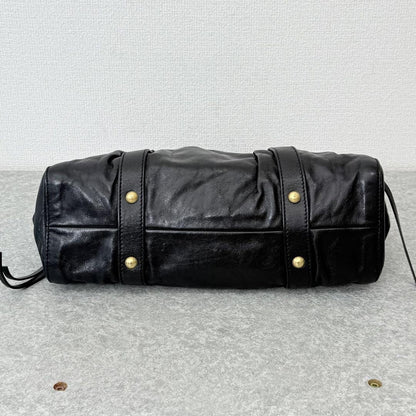 Rare Miu Miu VITELLO LUX 2way Handbag Shoulder bag Leather Black Used