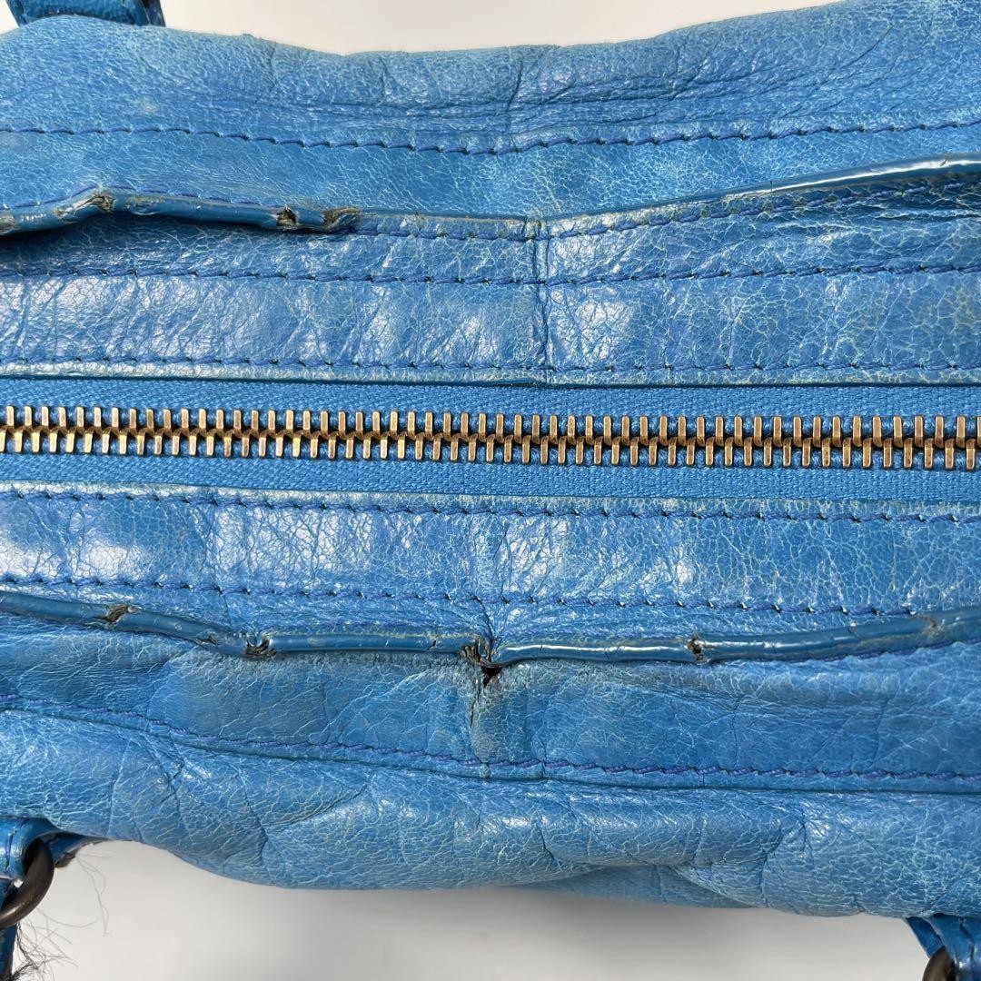 Genuine Pre-Owned Balenciaga Hand, shoulder bag blue leather