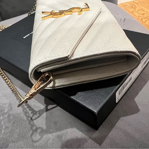 Authentic Preowned Yves Saint Laurent matelasse long wallet
