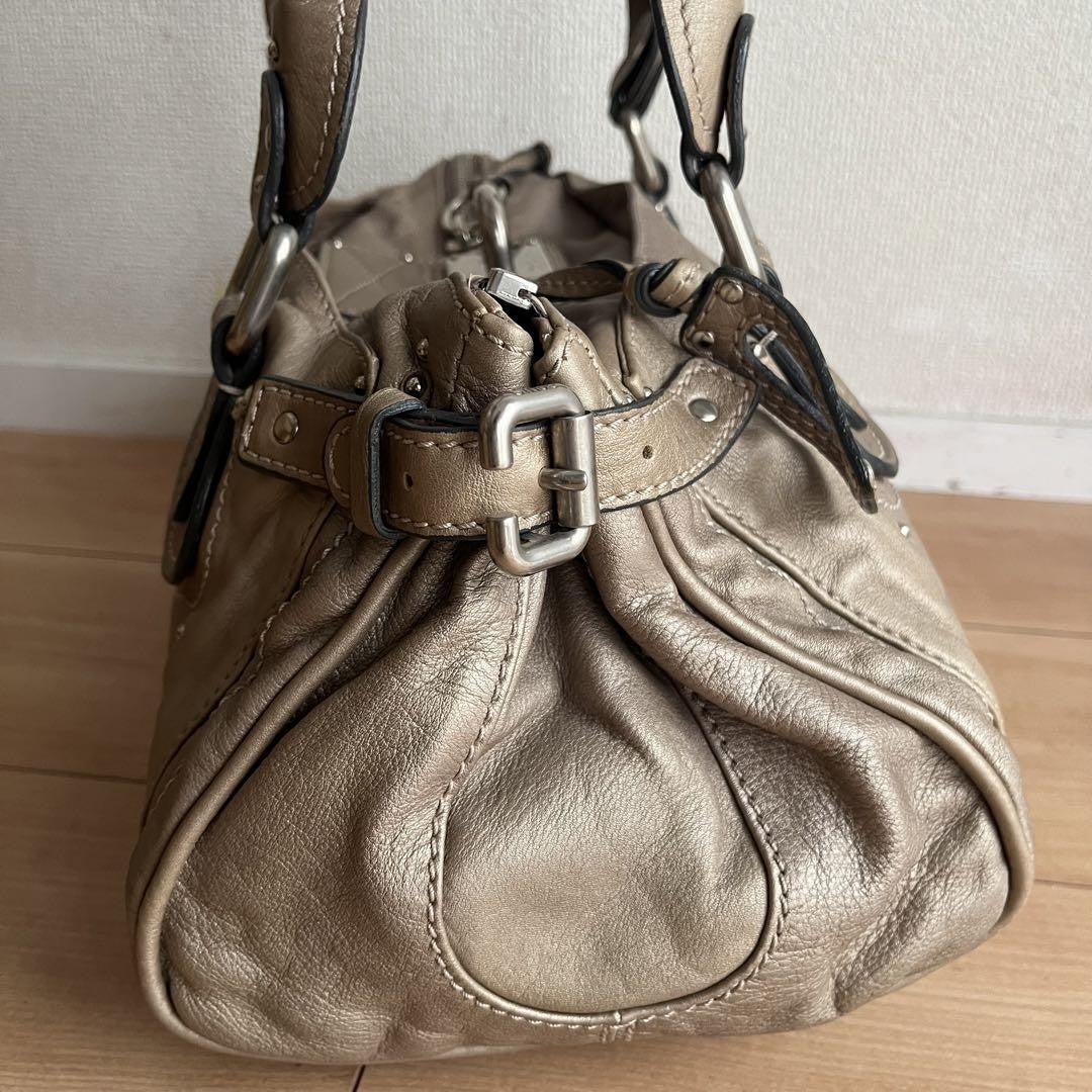 Genuine Pre-Owned Beautiful Chloe Paddington padlocked tote bag beige leather