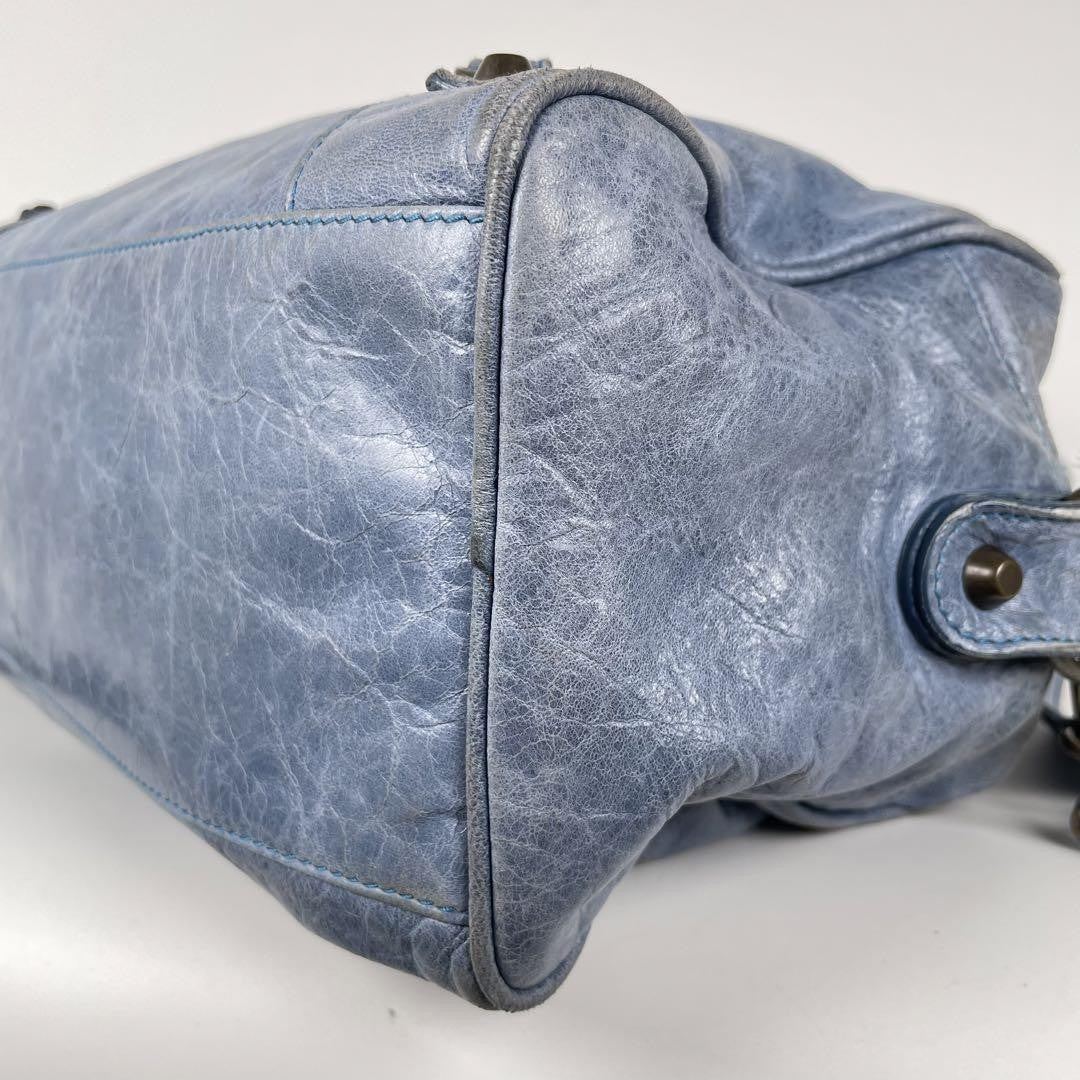 Genuine Pre-Owned Balenciaga Hand and shoulder bag 2-way leather blue