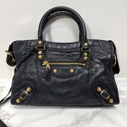 Genuine Pre-Owned Beautiful BALENCIAGA Giant City 2way Bag Black