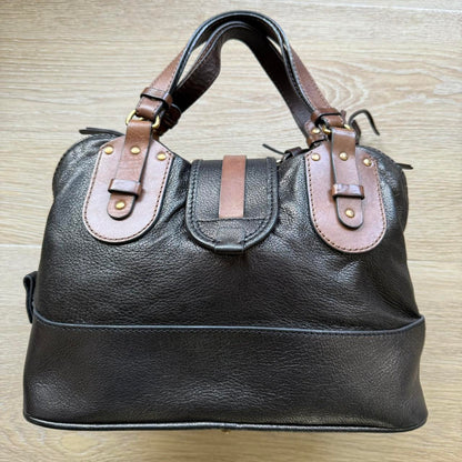 Chloe Kerala Handbag w/ Horse Charms Black/Silver/Brown Leather Y2K