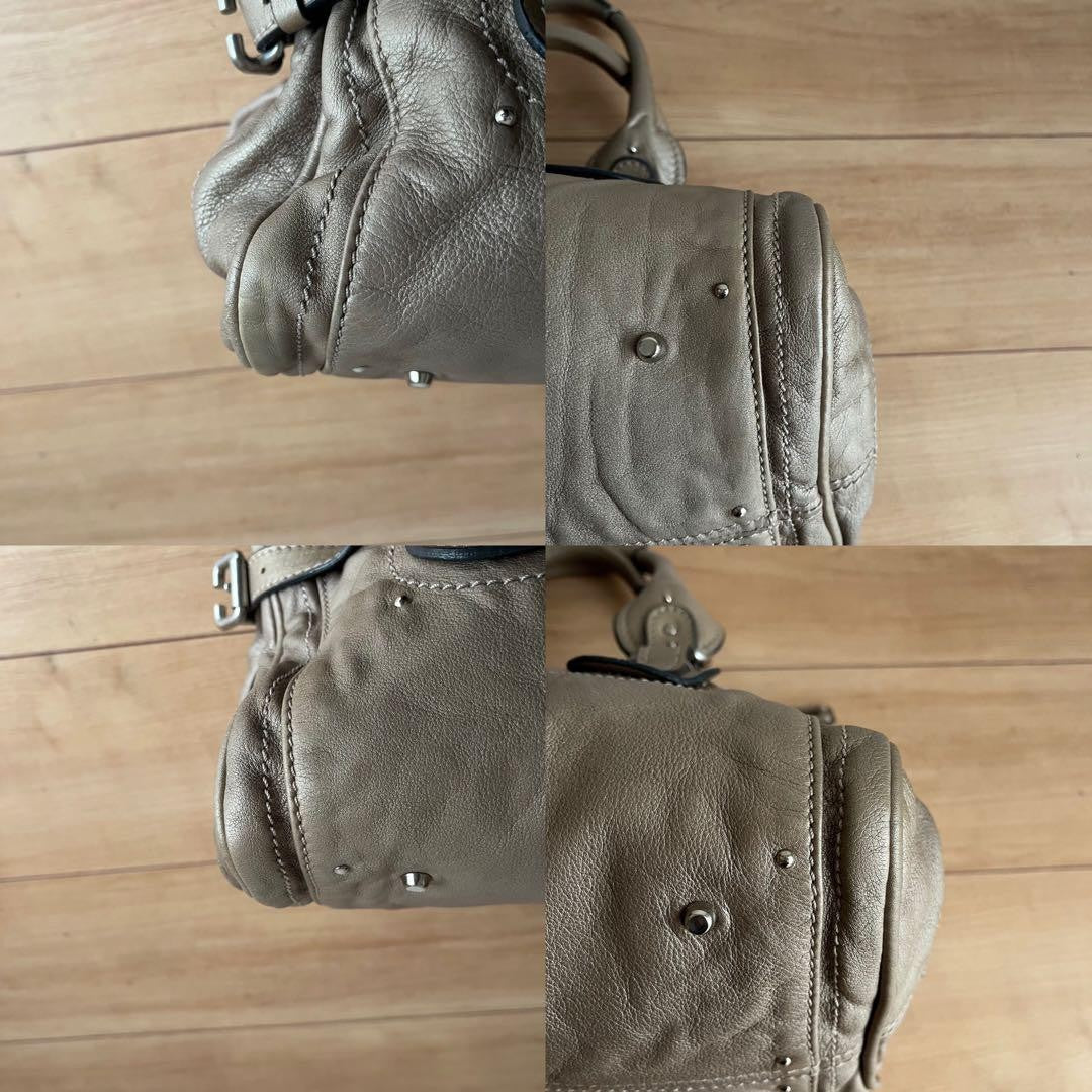 Genuine Pre-Owned Beautiful Chloe Paddington padlocked tote bag beige leather