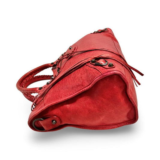 Genuine Pre-Owned BALENCIAGA The City 2-way shoulder hand red leather