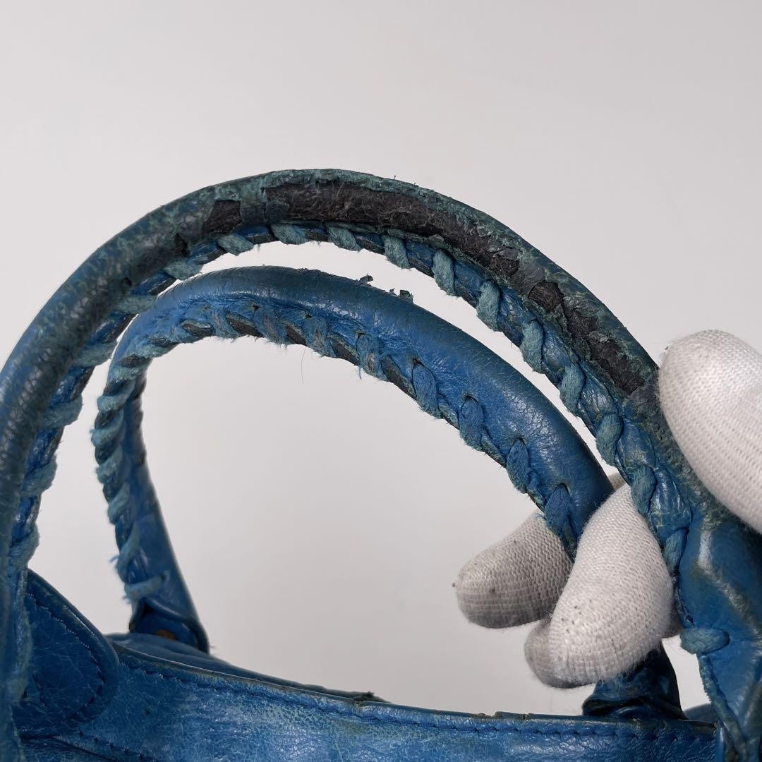 Genuine Pre-Owned Balenciaga Hand, shoulder bag blue leather