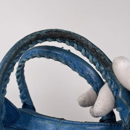 Genuine Pre-Owned Balenciaga Hand, shoulder bag blue leather