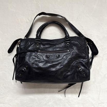 Genuine Pre-Owned BALENCIAGA The City 2way Bag Black Shoulder Bag