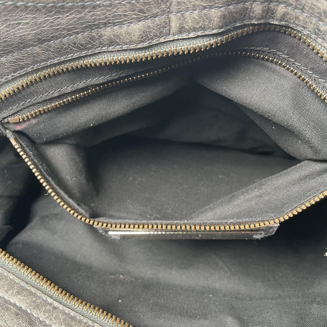 Genuine Pre-Owned Balenciaga Hand, shoulder bag gray leather