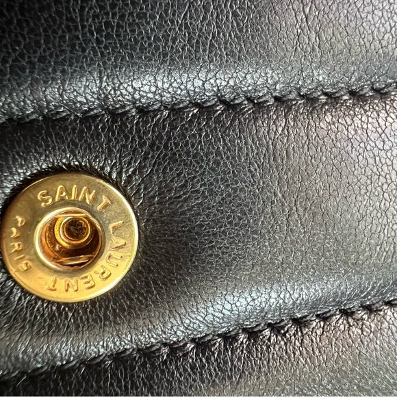 Authentic Preowned Saint Laurent Vicky Black Quilted Monogram Wallet