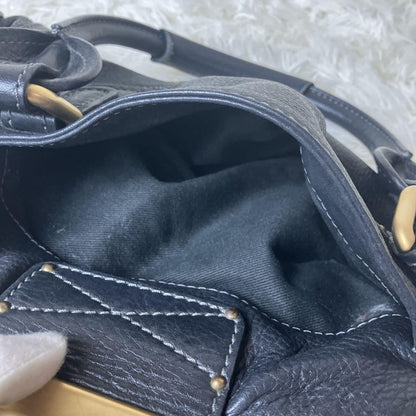 Genuine Pre-Owned Beautiful Chloe Paddington Handbag Leather Black Padlock