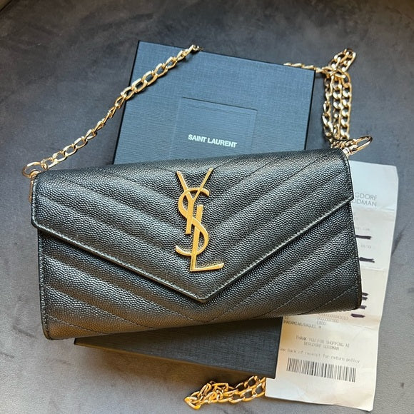 Authentic Preowned YSL monogram cassandre wallet on chain