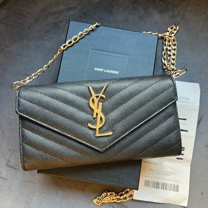 Authentic Preowned YSL monogram cassandre wallet on chain