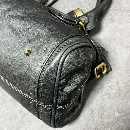 Genuine Pre-Owned Beautiful Chloe Paddington handbag padlock metallic gray