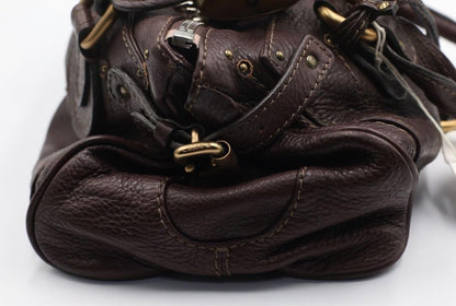 Genuine Pre-Owned Beautiful Chloe Paddington handbag padlock leather chocolate