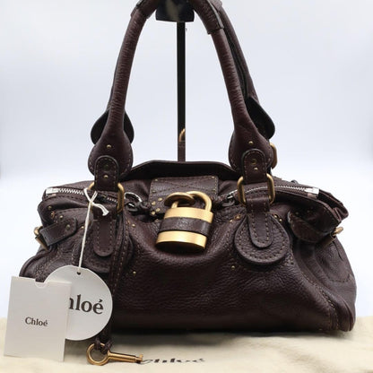 Genuine Pre-Owned Beautiful Chloe Paddington handbag padlock leather chocolate