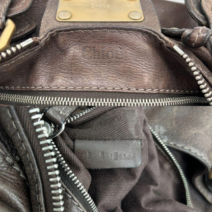 Genuine Pre-Owned Beautiful Chloe Paddington handbag padlocked leather dark brown