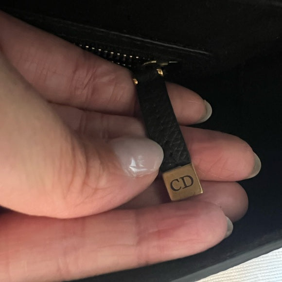 Authentic Preowned Christian Dior Saddle Bag in Grained black leather