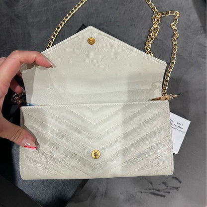 Authentic Preowned Yves Saint Laurent matelasse long wallet