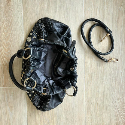 Miu Miu Leather Studded Y2K Handbag w/ Braids &amp; Beads