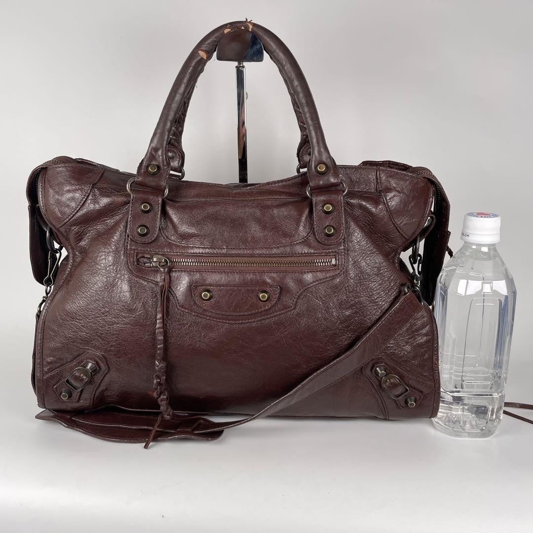 Genuine Pre-Owned Balenciaga Hand, shoulder bag 2-way brown leather