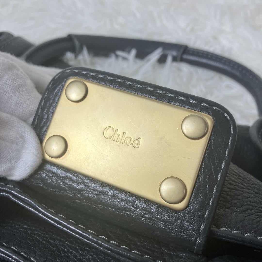 Genuine Pre-Owned Beautiful Chloe Paddington Handbag Leather Black Padlock