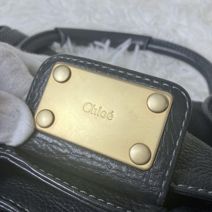 Genuine Pre-Owned Beautiful Chloe Paddington Handbag Leather Black Padlock