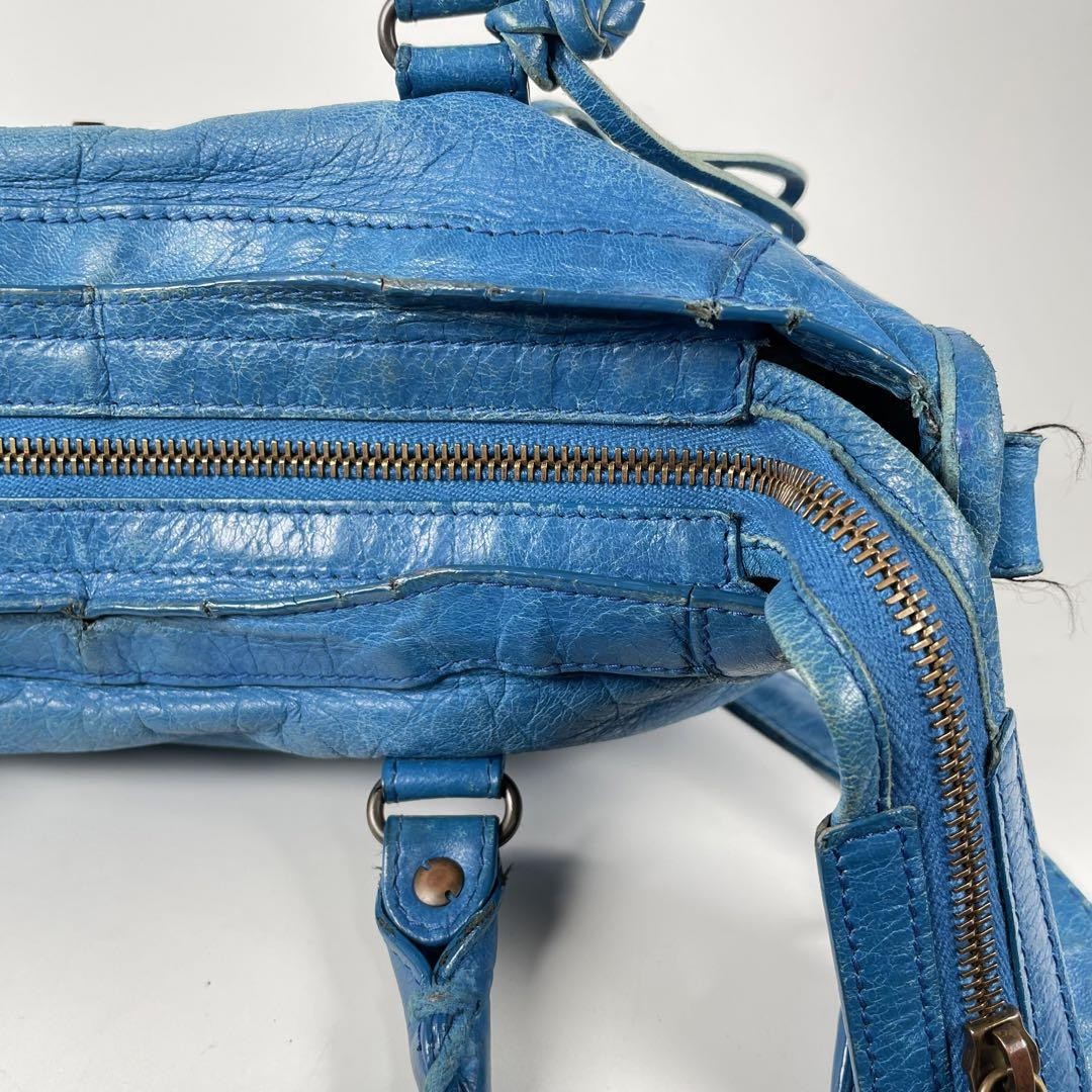 Genuine Pre-Owned Balenciaga Hand, shoulder bag blue leather