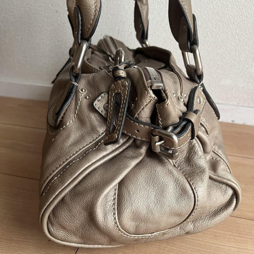 Genuine Pre-Owned Beautiful Chloe Paddington padlocked tote bag beige leather