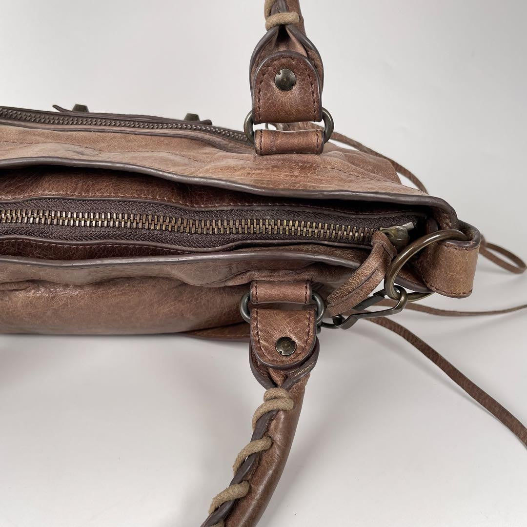 Genuine Pre-Owned Balenciaga The First hand, shoulder bag 2-way brown leather