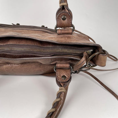 Genuine Pre-Owned Balenciaga The First hand, shoulder bag 2-way brown leather