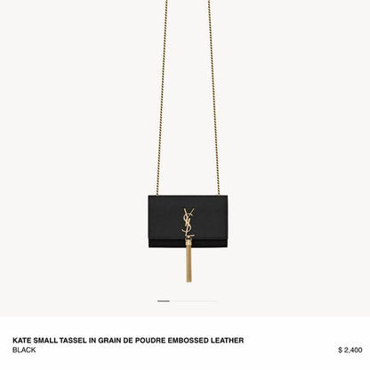 Authentic Preowned Saint Laurent Monogram Kate Tassel in Black