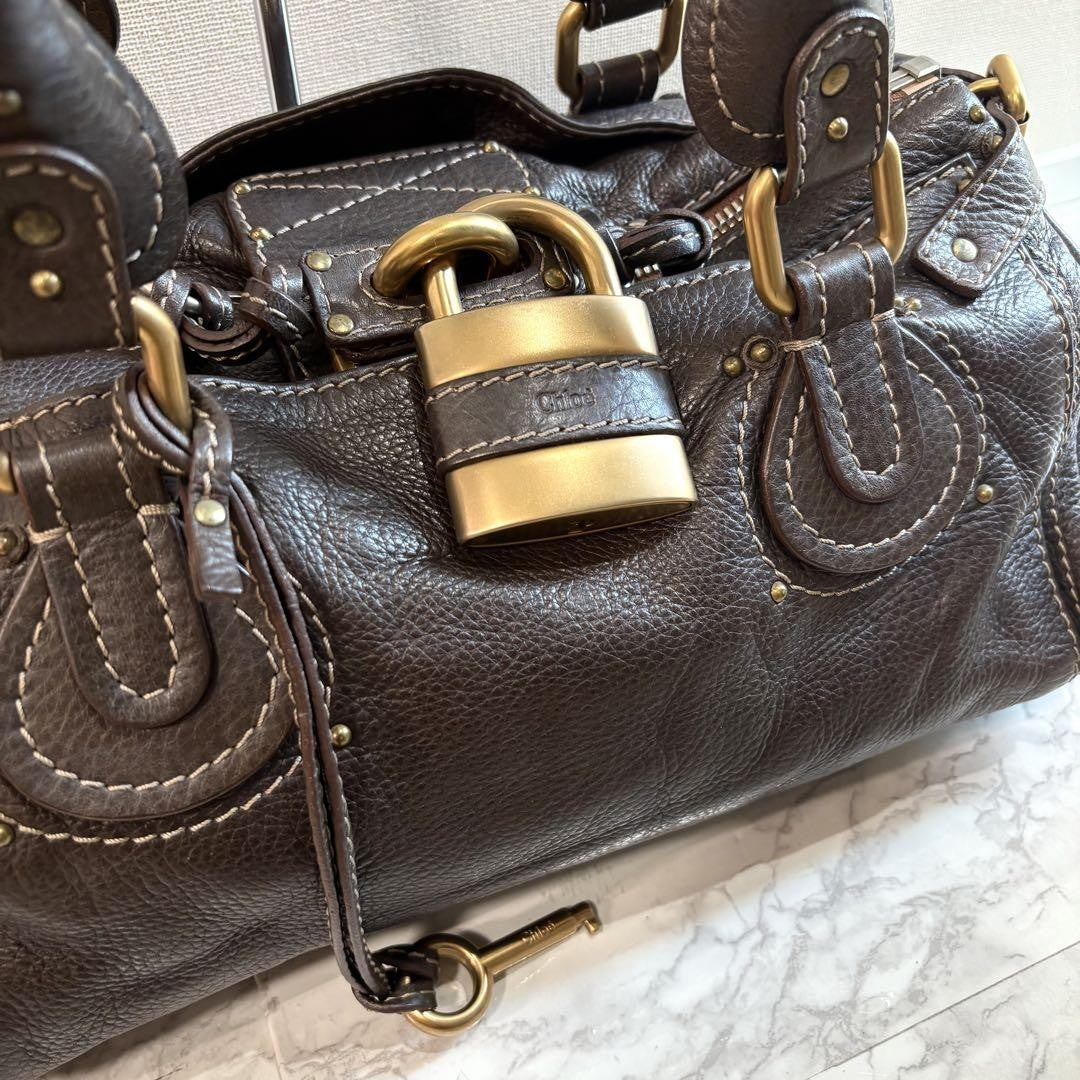 Genuine Pre-Owned Beautiful Chloe Paddington handbag dark brown