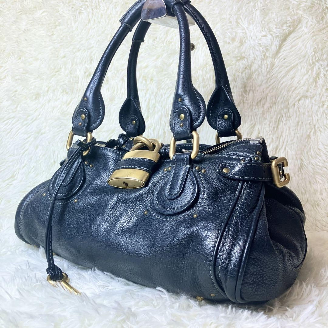 Genuine Pre-Owned Beautiful Chloe Paddington Handbag Leather Black Padlock