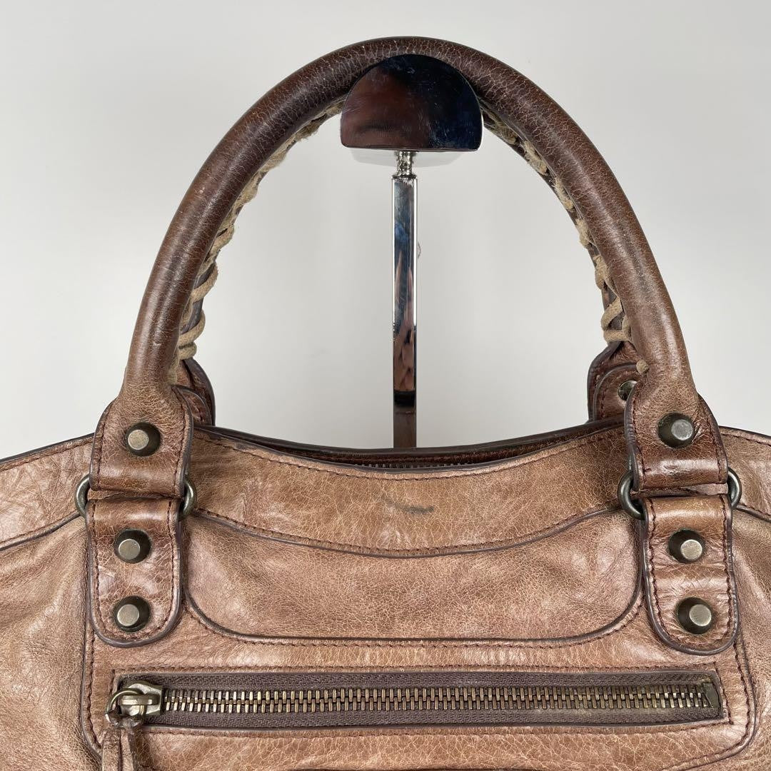 Genuine Pre-Owned Balenciaga The First hand, shoulder bag 2-way brown leather