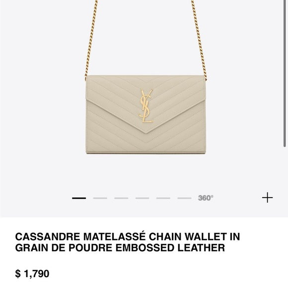 Authentic Preowned Yves Saint Laurent matelasse long wallet