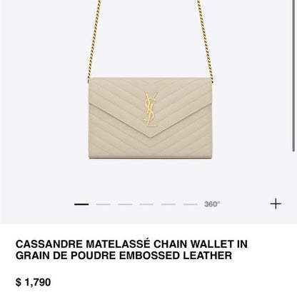 Authentic Preowned Yves Saint Laurent matelasse long wallet