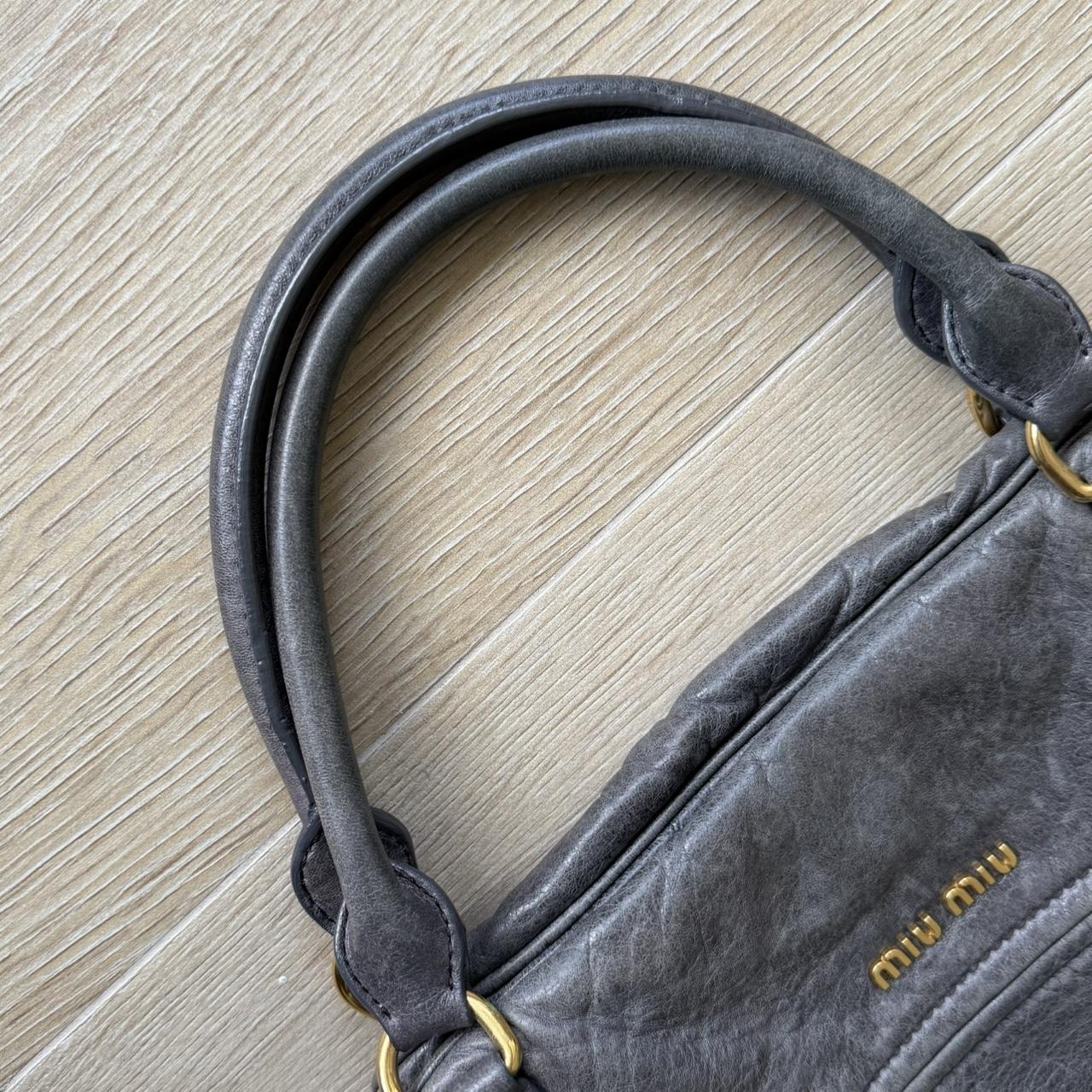 Miu Miu 2WAY Y2K Large Shoulder Bag Dark Grey